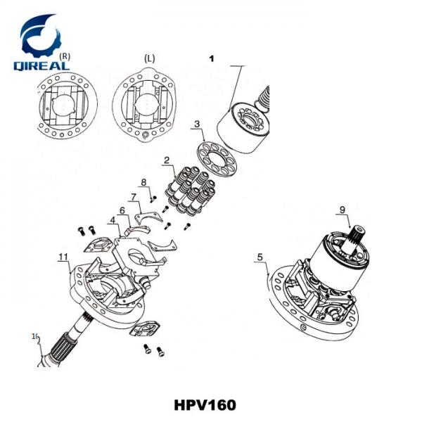 HPV160 Hydraulic Pump Repair Kit For Komatsu PC400-3 PC400-5
