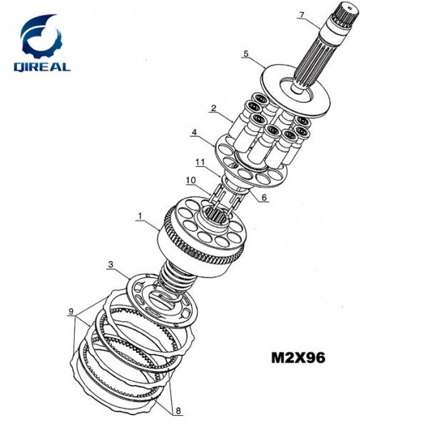 Hydraulic Swing Motor Parts M2X96 M2X120 M2X150 For EX200-2 EX200-5 EX400 Excavator