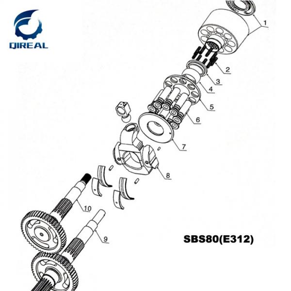 SBS80 Hydraulic Main Pump Repair Parts For E312 Excavator