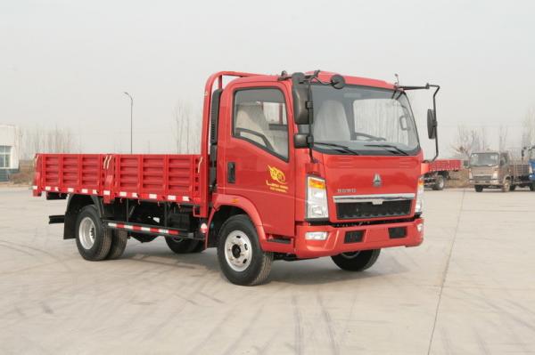 10 Ton 4×2 Sinotruk Howo7 Heavy Cargo Truck Red Color 6 Tires With Air Conditioner