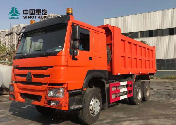 20CBM 13R22.5 Tubeless Tyre Sinotruk Howo 6×4 Dump Truck For Ghana In Orange