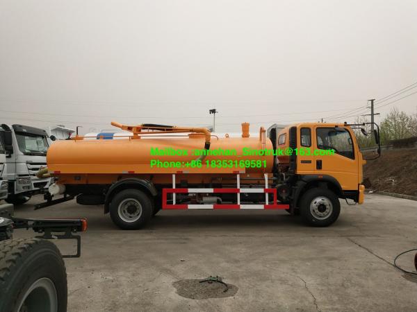 4-6m3 Sewage Suction Truck Of Sinotruk 4×2 6 Tires With Euro3