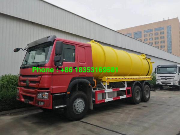 95km/H 17CBM 6×4 Sewage Suction Truck With Italy Pto Pump