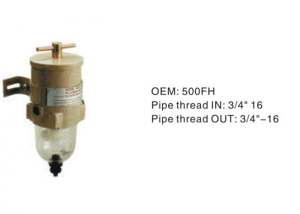 Industrial Hydraulic Filter Housing Assembly 500FH Pipe Thread IN 3/4" -16 Pipe Thread Out 3/4" -16
