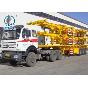 2/3/4 Axles Flatbed Semi-Trailer For Transporting Containers Jost Support Leg Fuwa Axle/ BPW Axle