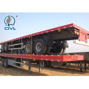 CIVL Loading Construction Machines Hydraulic Flatbed Semi Trailers 3 Axles 80 Tons 17m
