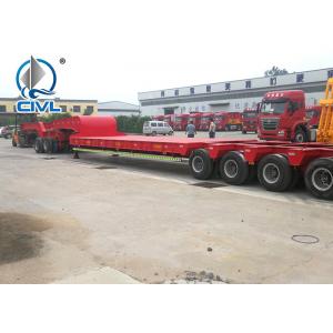 Flatbed Manual Semi Trailer Trucks 4 Axles with Four Double Air Chamber