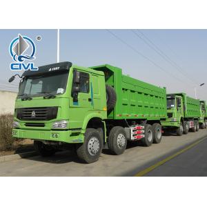 Heavy Load Dump Truck 8X4 With 420 HP Engine 60 Tons Green Color dump truck