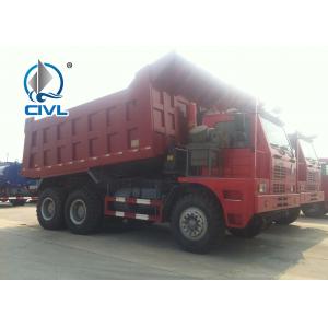 HOVA 60 Ton 6×4 Mining Heavy Duty Dump Truck for Transport , Red