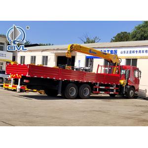 HOWO 6×4 10 Ton Folding Boom Truck Mounted Crane Red Color,Material Is Carbon Steel