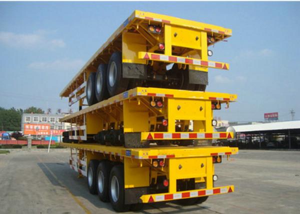 Commercial Flatbed Trailers For Container Transport With 12 Twist Locks And 12 Tyres 50T