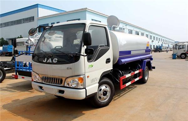 JAC 4×2 5000 Liters Water Sprinkler Tank / Carbon Steel Water Tanker Truck