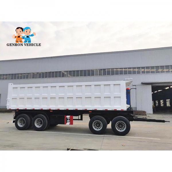 2 Axles Heavy Duty Genron Brand Rear Tipping Truck Semitrailer Delivery Coal ,ore Export To Cameroon, Nigeria