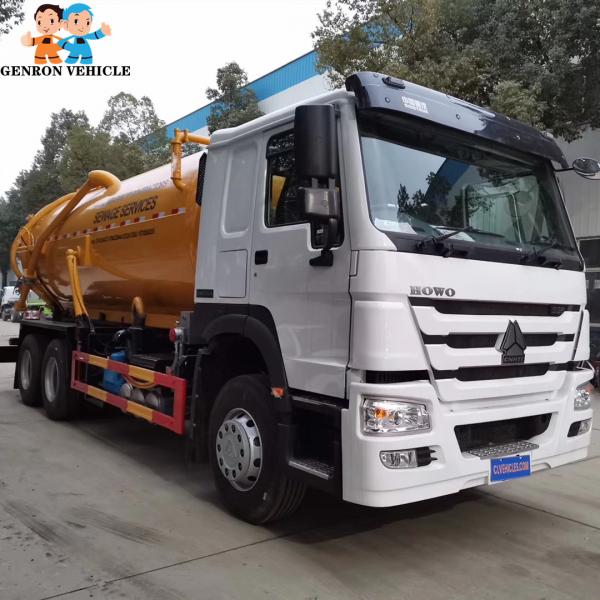 9750×2500×3970mm Howo 20 Cubic Vacuum Sewage Suction Truck Environmental Protection