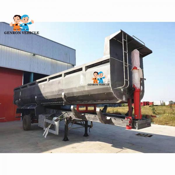 Heavy Duty Genron Brand U – Type Dump Semi Truck Trailer For Delivery Stones Or Stands