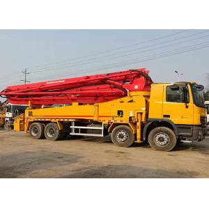 Refurbished 140m3/H 600L Barrel Concrete Boom Pump Truck Orange Four Axle