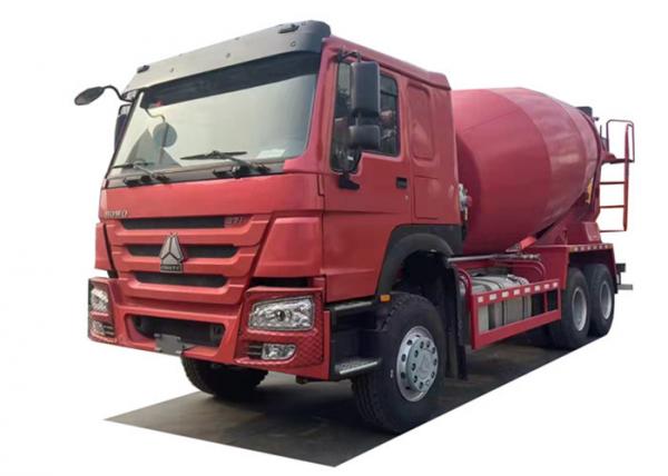 12cbm Red Used Concrete Mixer Truck With Pump Sinotruk HOWO