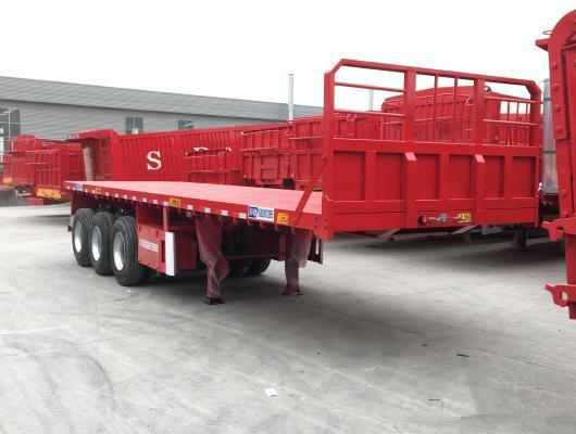 Heavy Duty Flatbed 13m Low-Bed Semi-Trailer For Factory Container Use