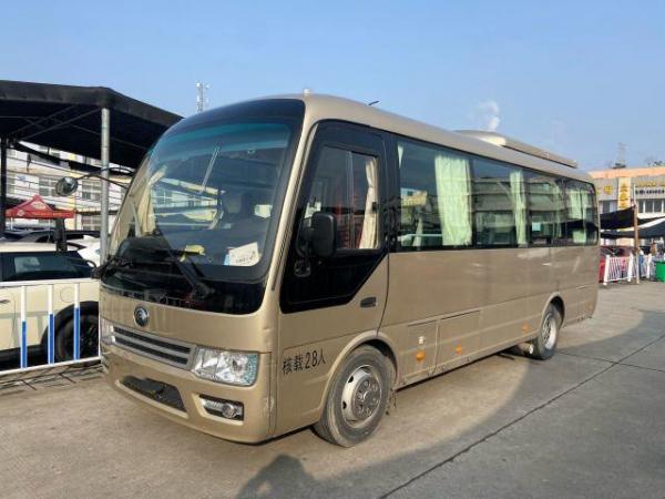Second Hand Yutong ZK6728 Buses Used Golden Color Yuchai Engine Buses 28 Passengers Coach Bus In 2019 Year